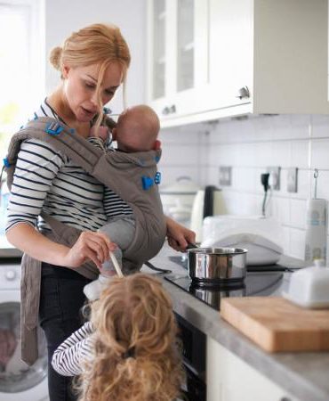 Woman cooking in kitchen