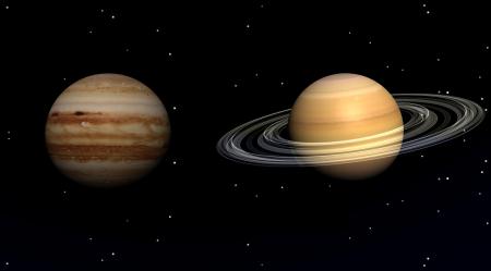 planètes Jupiter et Saturne 
