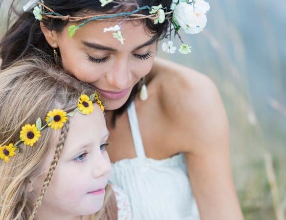Boho-chic woman and child