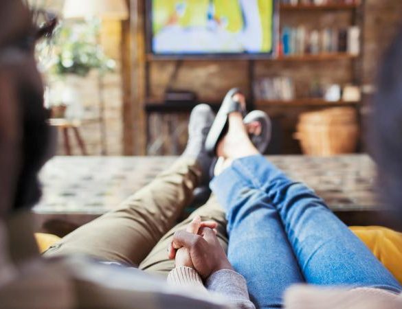 Affectionate couple at home