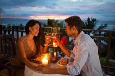 Couple enjoying a romantic dinner