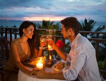 Couple enjoying a romantic dinner