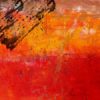 Abstract painted red art