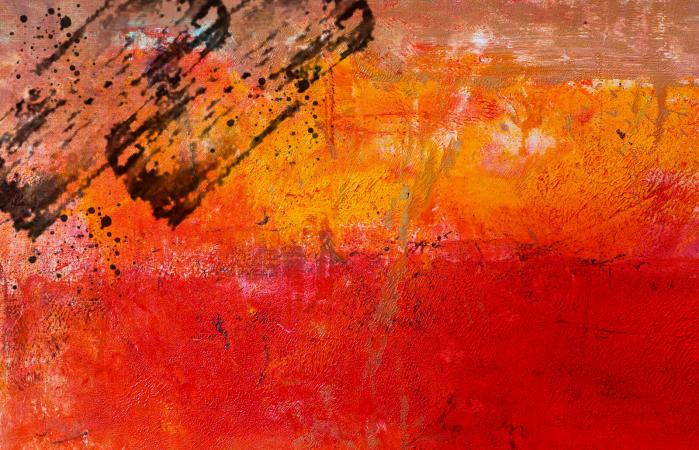 Abstract painted red art