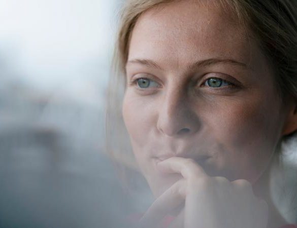 woman looking sideways