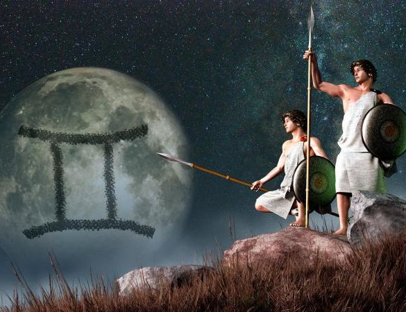 Gemini twins with moon