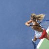 competitive woman playing tennis