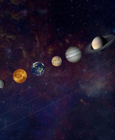 The solar system in a line