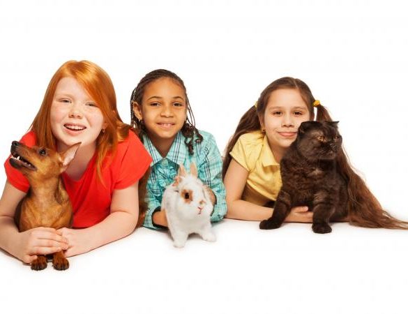 kids with pets