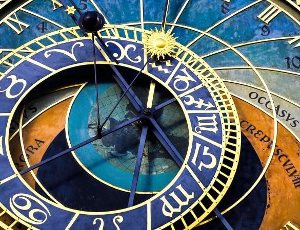 Famous astronomical clock in Prague, Czech Republic