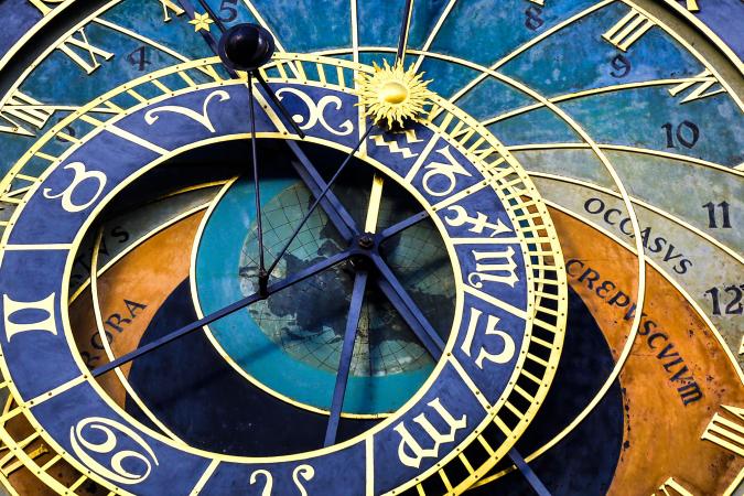 Famous astronomical clock in Prague, Czech Republic