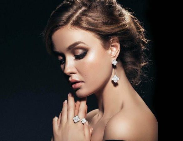 beautiful girl with shiny jewelry