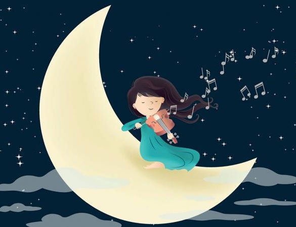 moon and musical notes