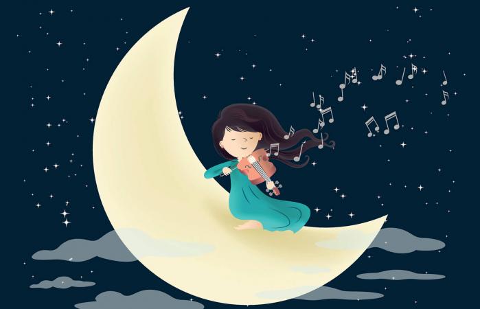 moon and musical notes