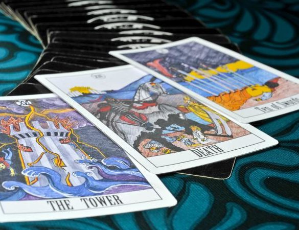 Death tarot card in a three card spread