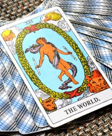 World Tarot Card on Table