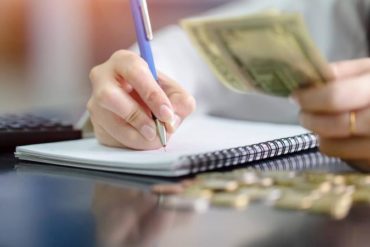 Woman counting money