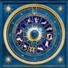 Blue zodiac wheel