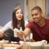 couple eating Chinese takeout