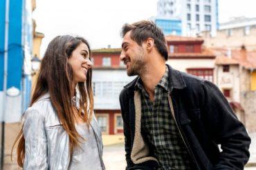 couple smiling at each other