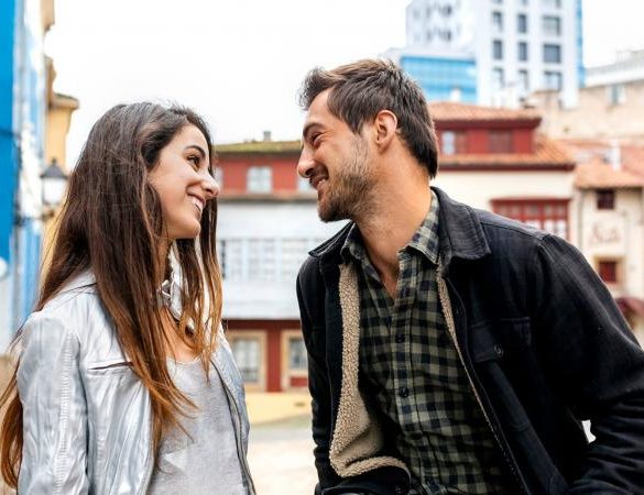 couple smiling at each other