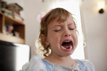 Female toddler crying