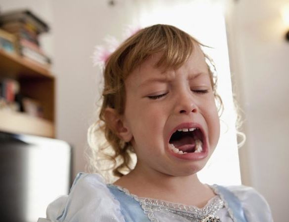 Female toddler crying