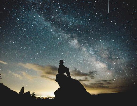 Man Against Sky At Night