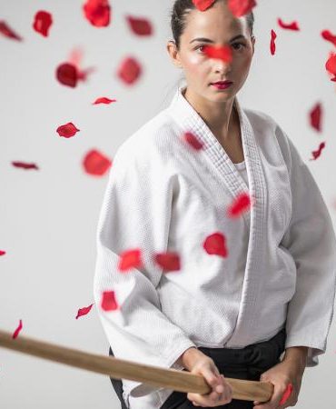 Aikido Warrior Holding Bokken Sword