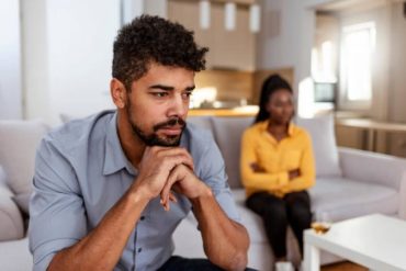 Man ignoring a woman