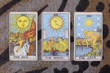 Sun, moon, star tarot cards