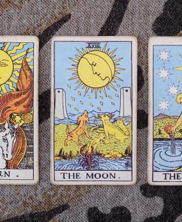 Sun, moon, star tarot cards
