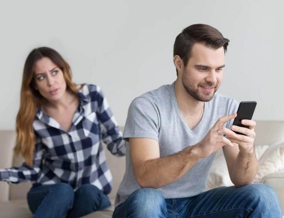 man ignoring a woman