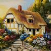 Oil painting of fairy house