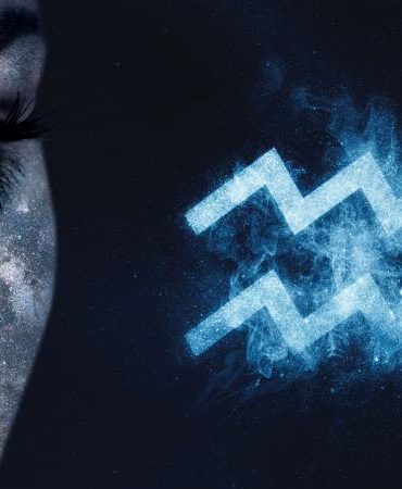 Aquarius symbol and woman