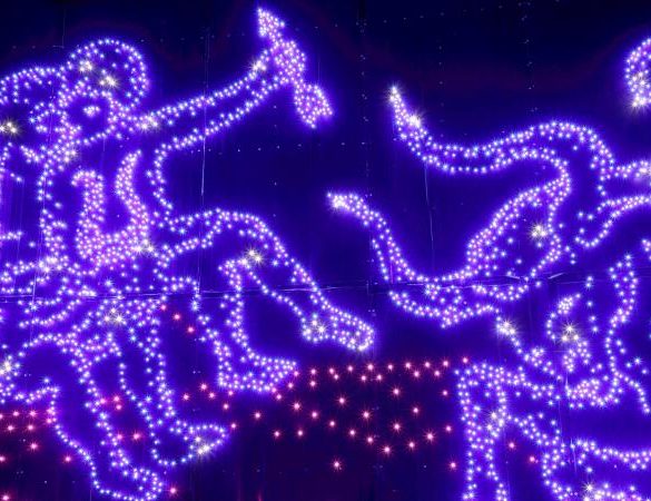 Illumination christmas light with taurus and gemini